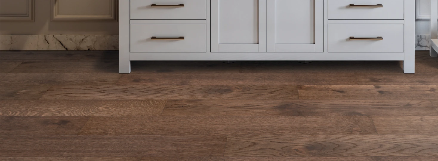 Oak Hardwood Flooring in Bathroom